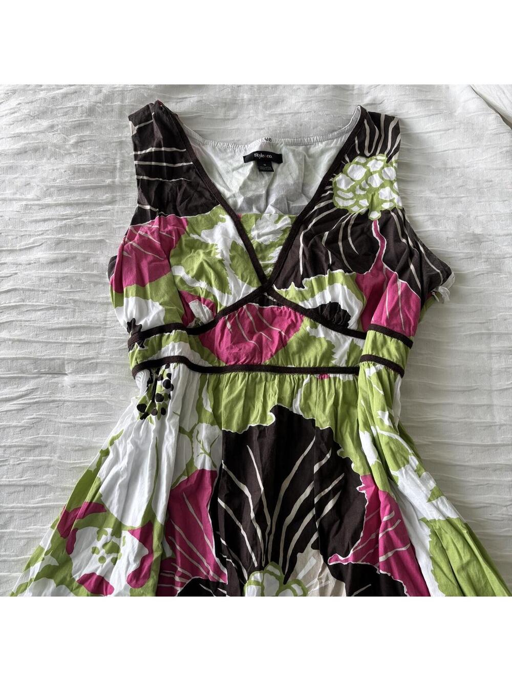 Style & Co Women's Multi and Green Dress